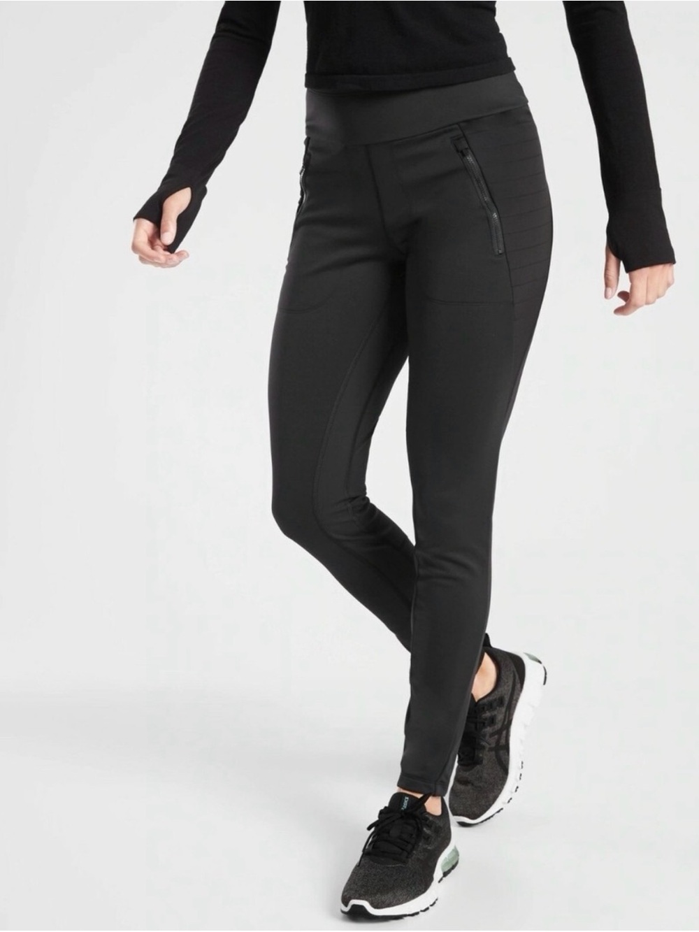 Athleta Peak Hybrid Fleece Tight Leggings Black XS